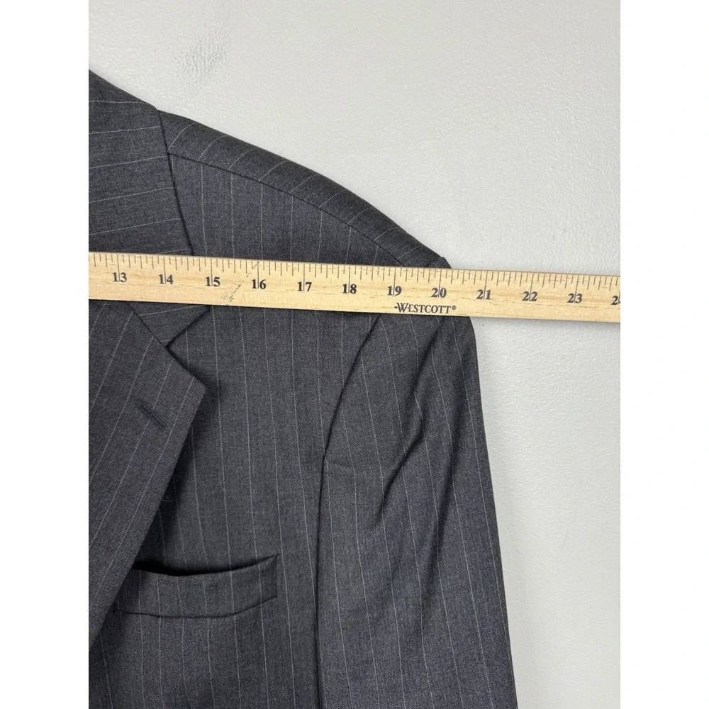 Vintage Lauren Ralph Lauren Wool Pinstripe Blazer Sport Coat Gray 2 Button 40R